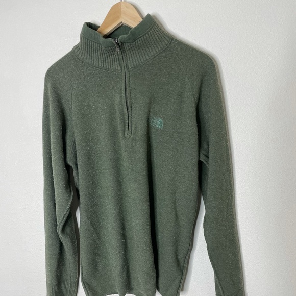 The North Face Men's Pullover Sweater 1/4 Zip Green Size XL Extra Large - Picture 3 of 8